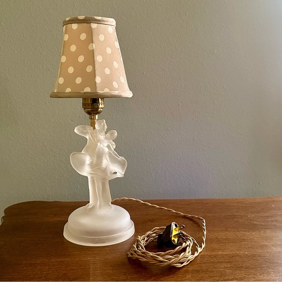1930s Art Deco Dancing Couple Depression Glass Table Lamp - Picture 6 of 11